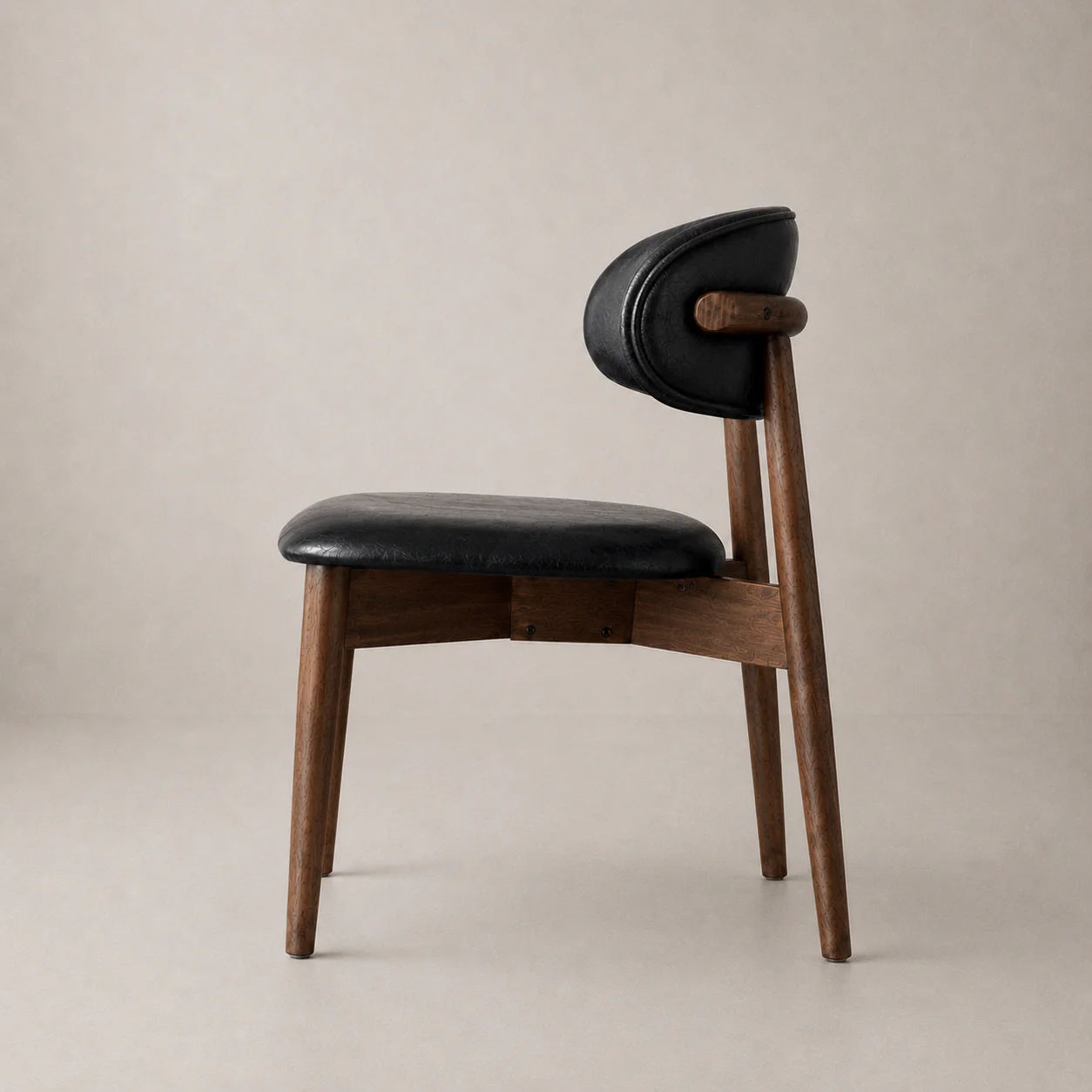 Blush Solid Wood Dining Chair - Walnut and Black - Image 3