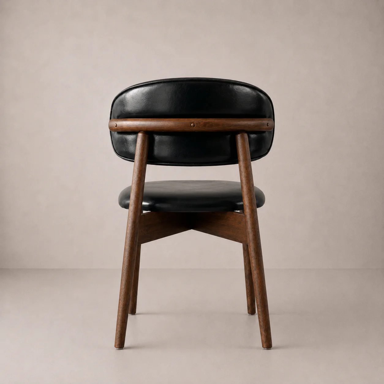 Blush Solid Wood Dining Chair - Walnut and Black - Image 4