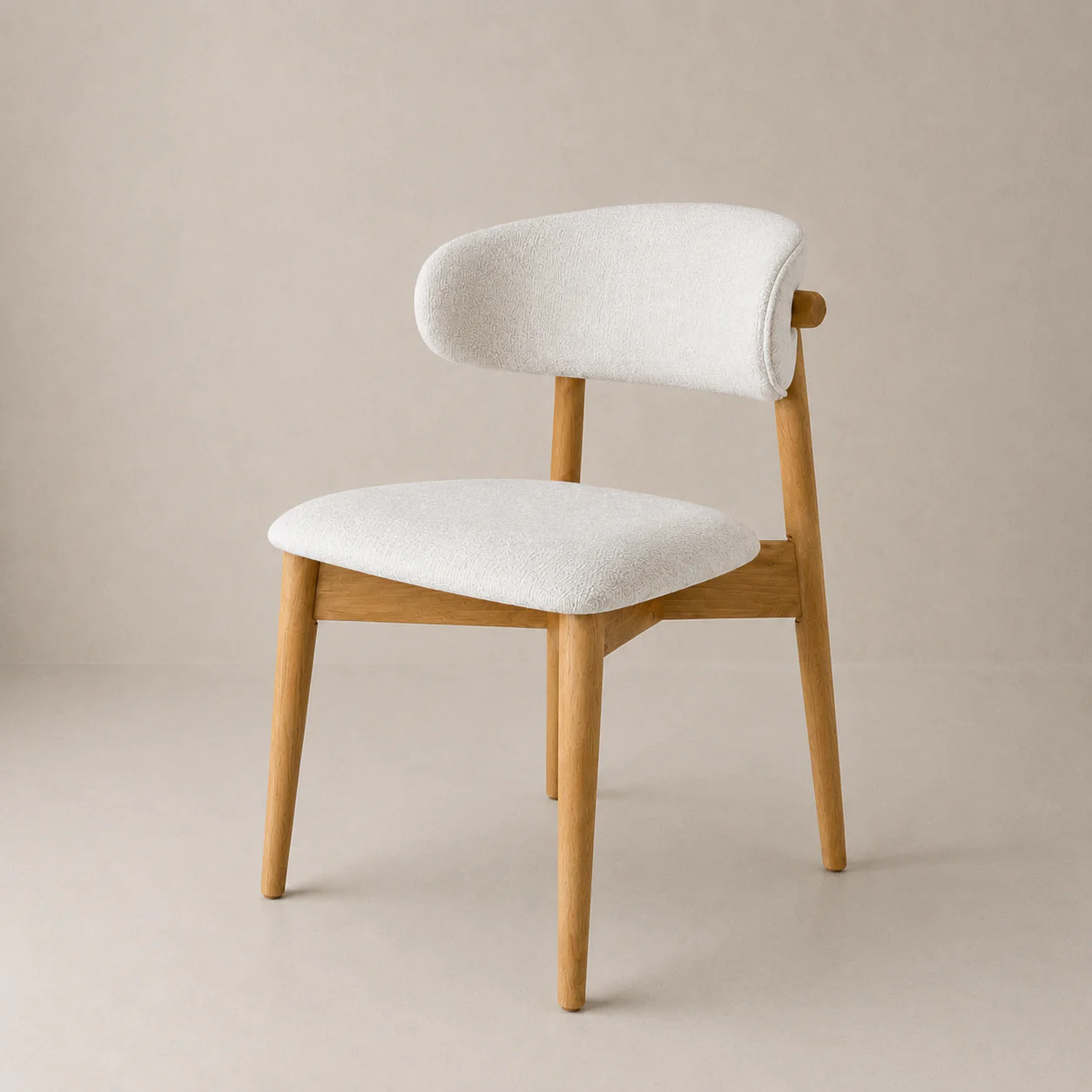 Blush Solid Wood Dining Chair - Natural Oak and Heathered Ivory