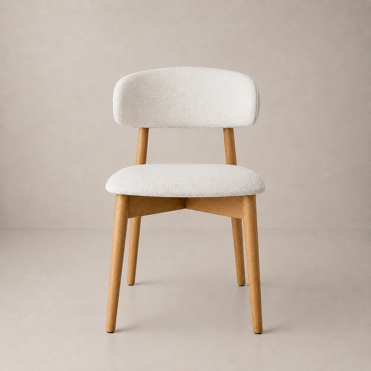 Blush Solid Wood Dining Chair - Natural Oak and Heathered Ivory - Image 2