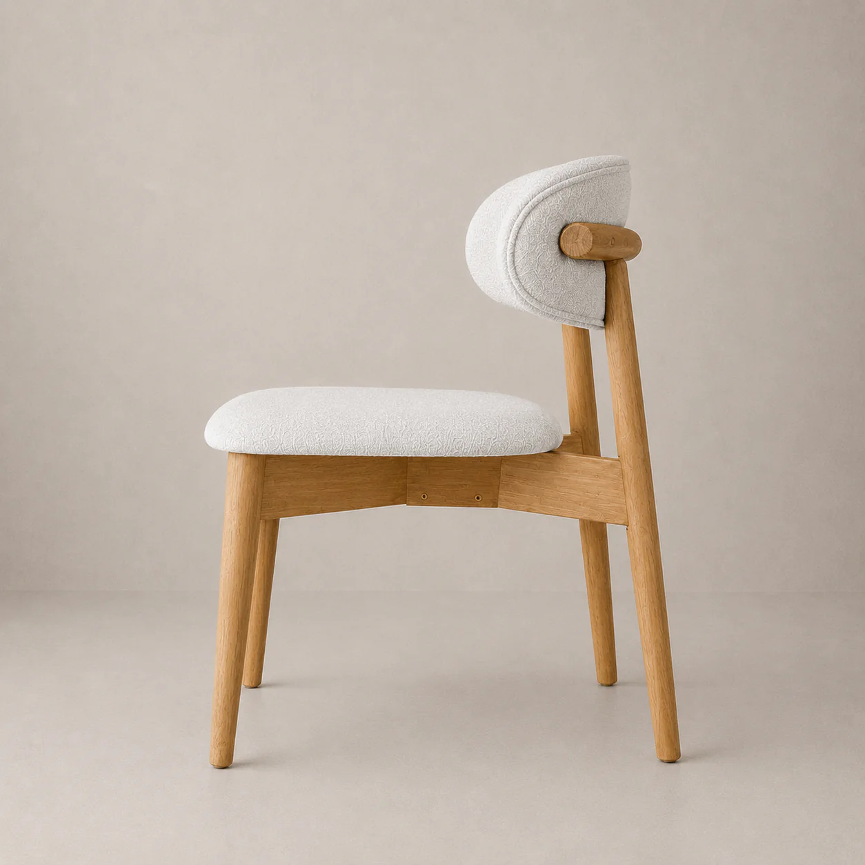 Blush Solid Wood Dining Chair - Natural Oak and Heathered Ivory - Image 3