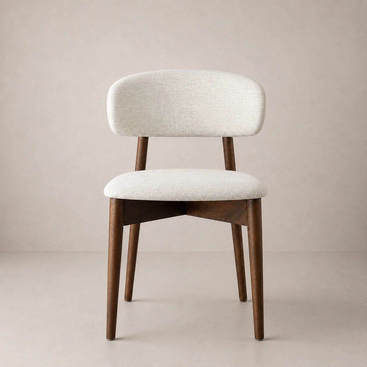 Blush Solid Wood Dining Chair - Walnut and Heathered Ivory - Image 2