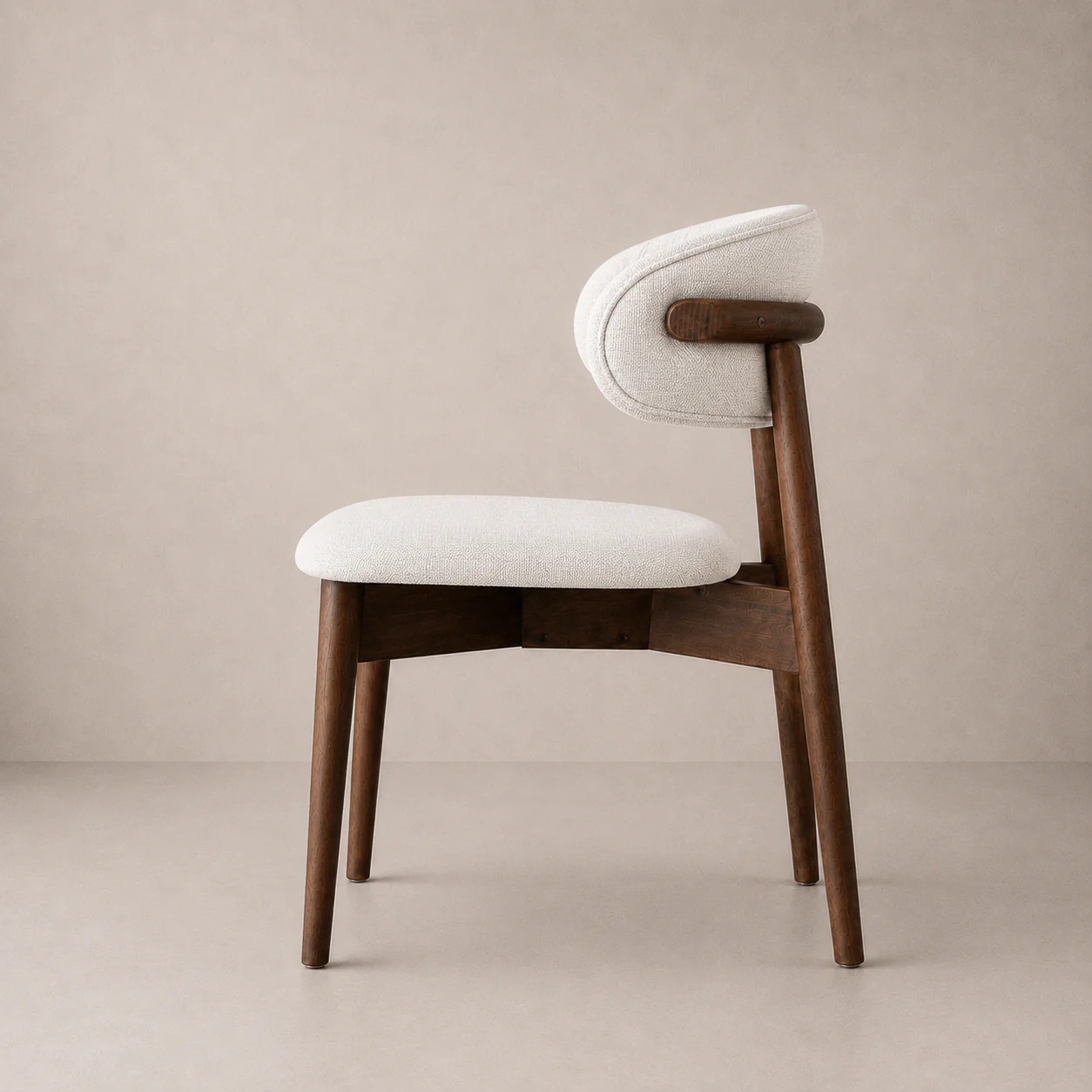 Blush Solid Wood Dining Chair - Walnut and Heathered Ivory - Image 3