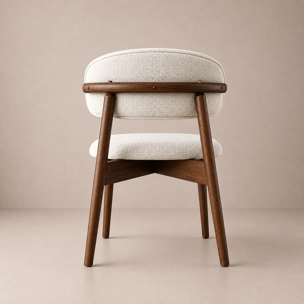Blush Solid Wood Dining Chair - Walnut and Heathered Ivory - Image 4