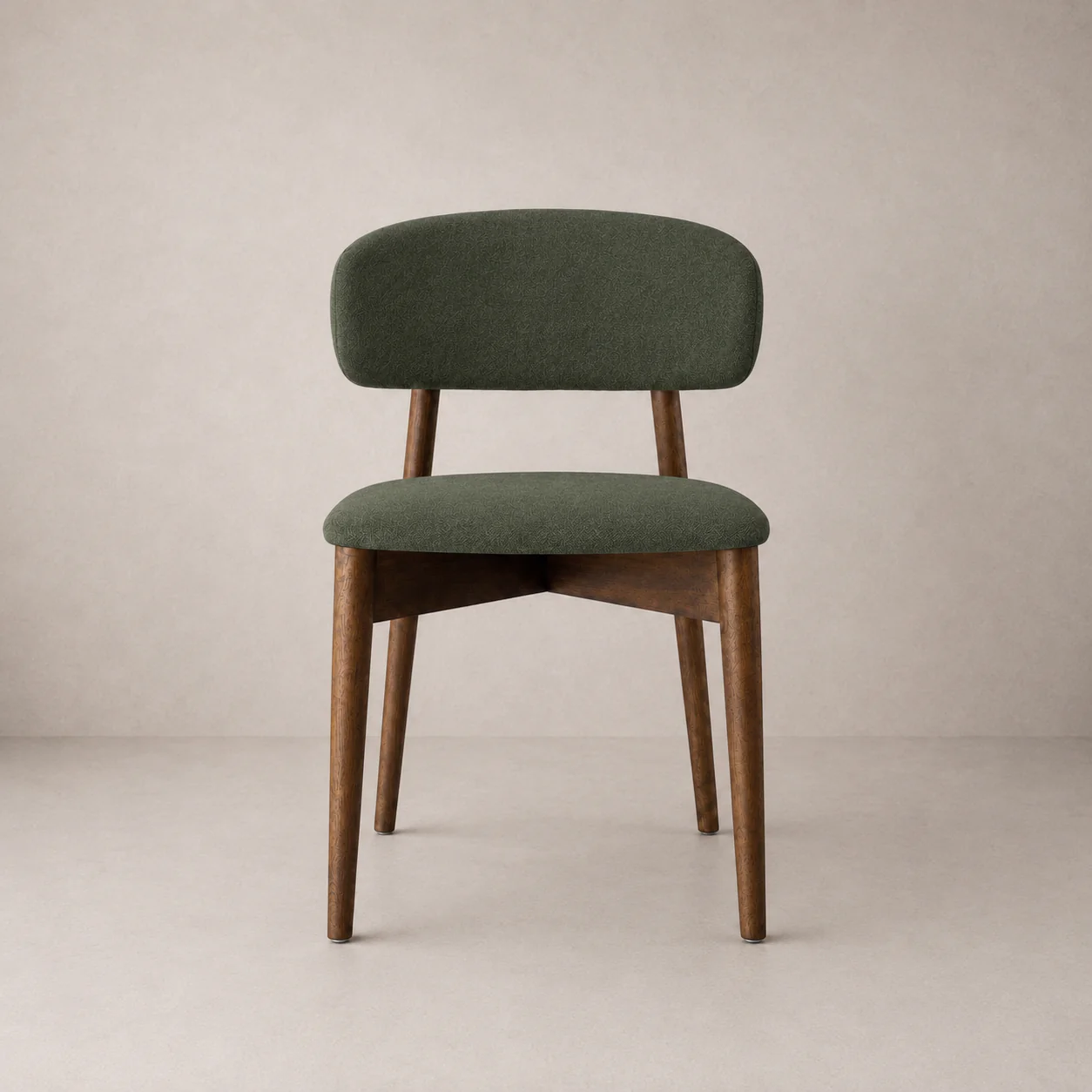 Blush Solid Wood Dining Chair - Walnut and Moss Green - Image 3