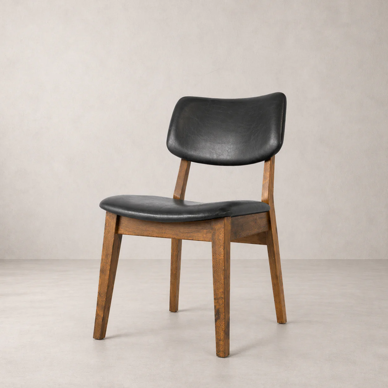 Clara Solid Wood Dining Chair - Smoked Oak and Black