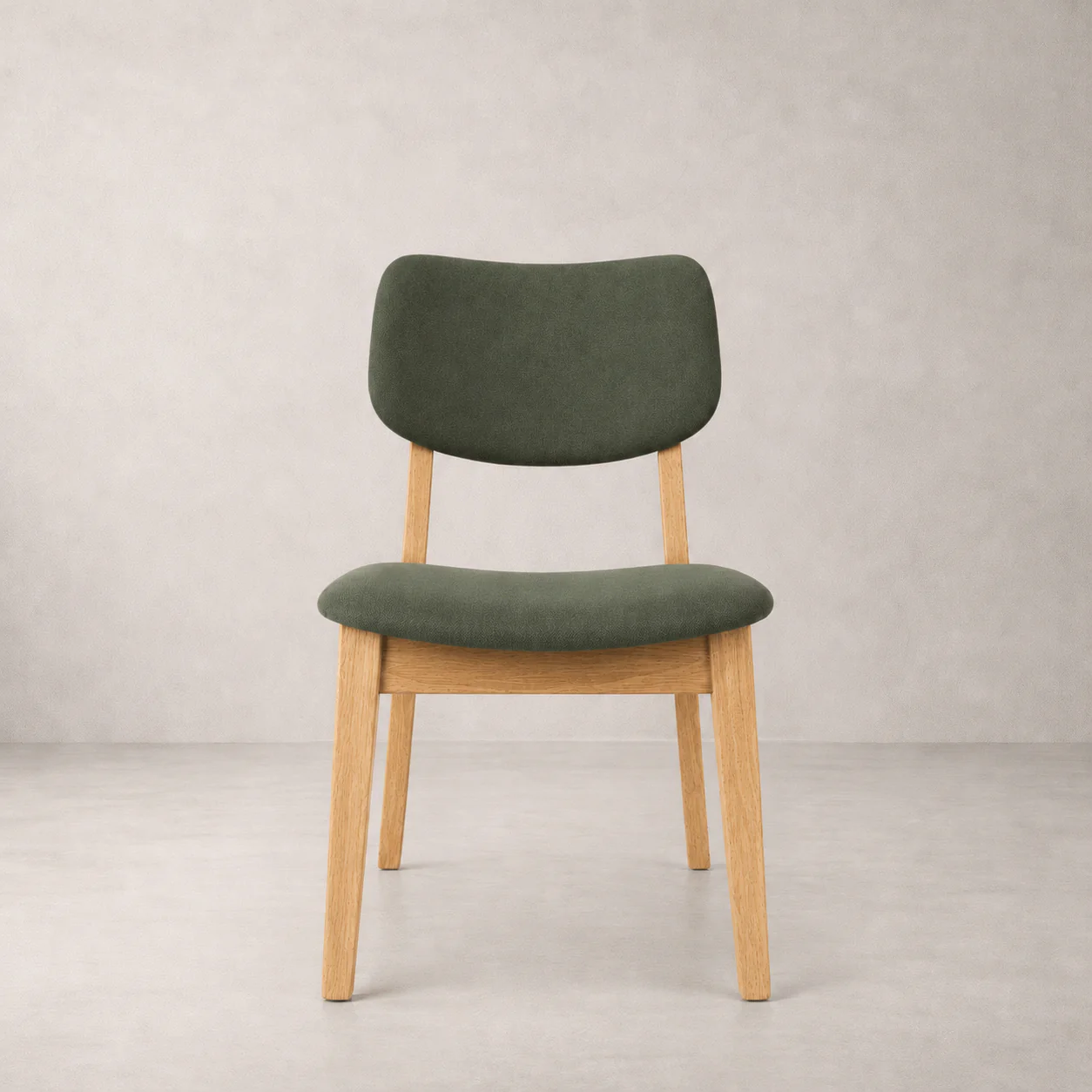 Clara Solid Wood Dining Chair - Natural Oak and Moss Green - Image 3