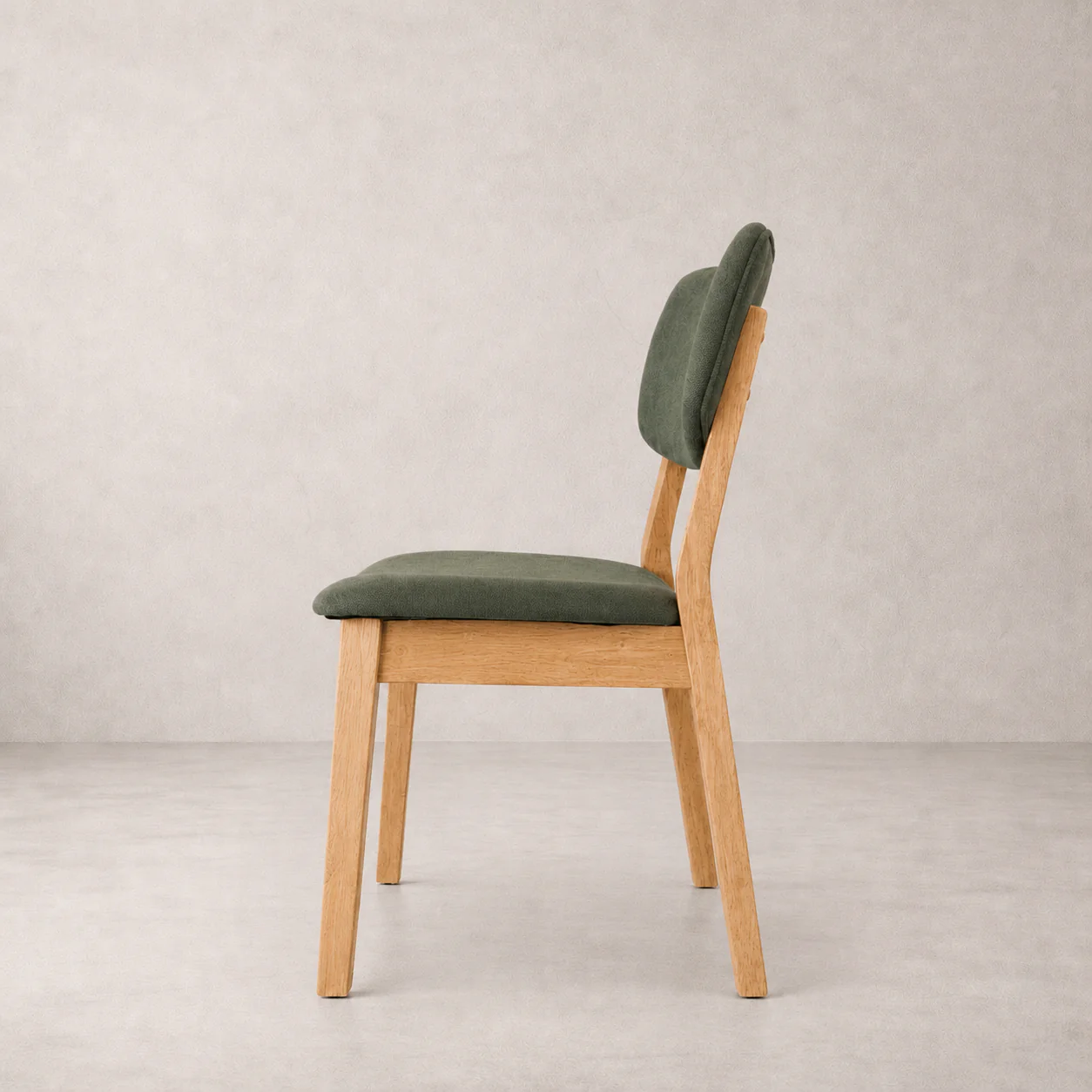 Clara Solid Wood Dining Chair - Natural Oak and Moss Green - Image 4