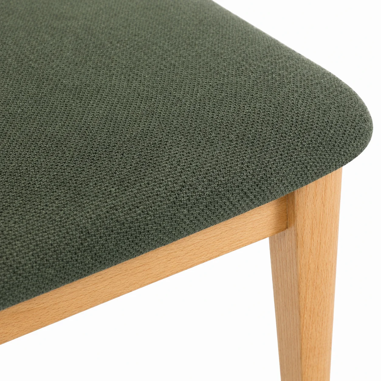 Clara Solid Wood Dining Chair - Natural Oak and Moss Green - Image 6
