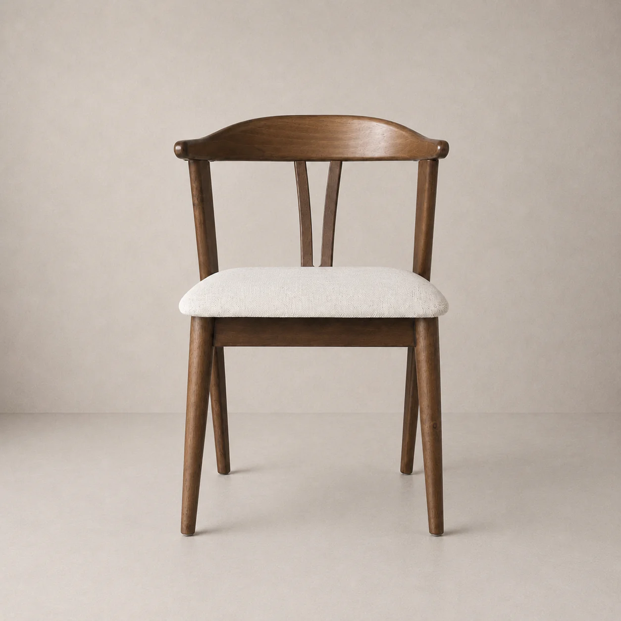 Eliza Solid Wood Dining Chair - Walnut and Heathered Ivory - Image 2