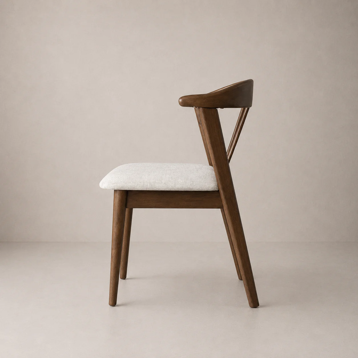 Eliza Solid Wood Dining Chair - Walnut and Heathered Ivory - Image 3