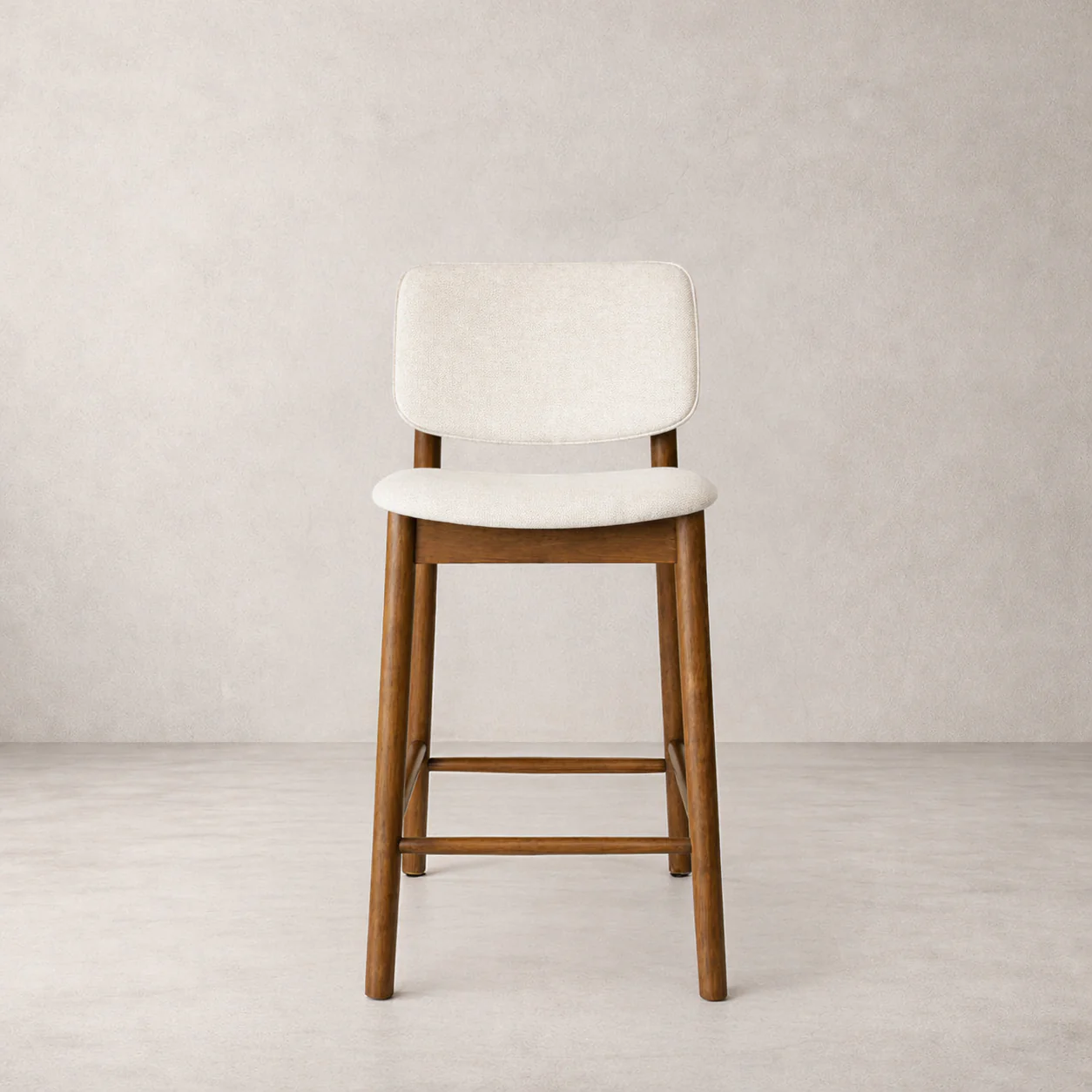 Ivy Solid Wood Counter Stool - Smoked Oak and Heathered Ivory - Image 3