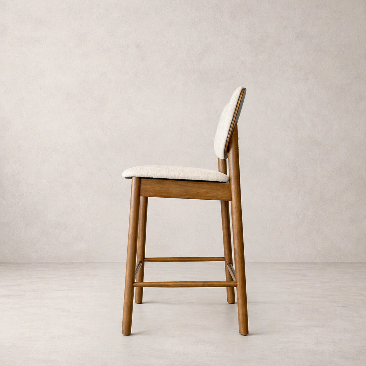 Ivy Solid Wood Counter Stool - Smoked Oak and Heathered Ivory - Image 4