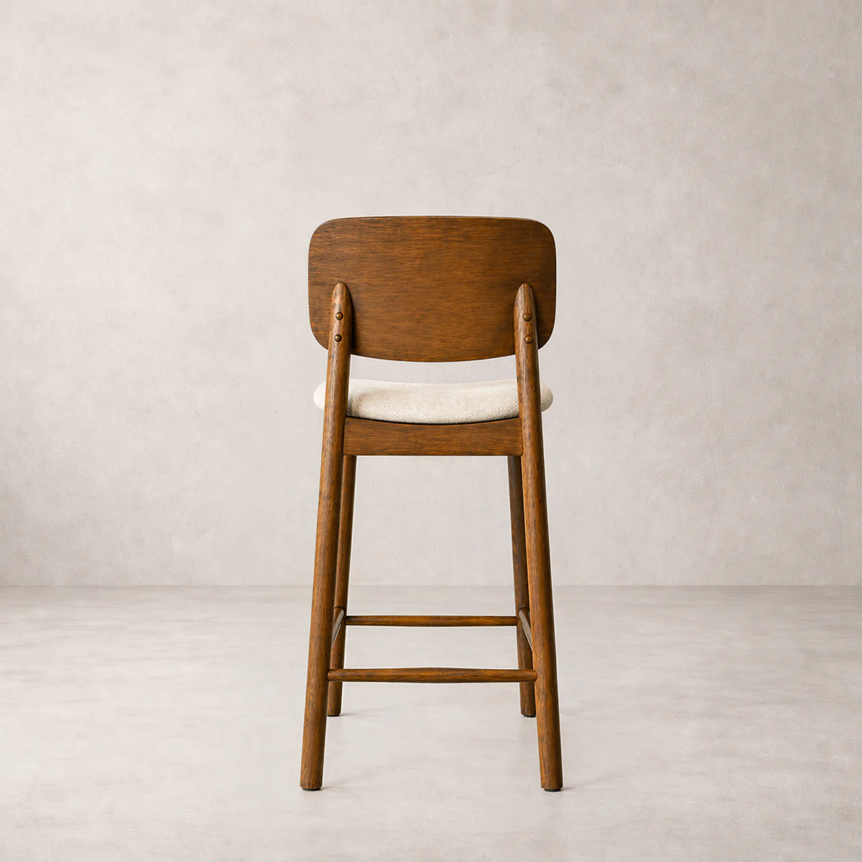 Ivy Solid Wood Counter Stool - Smoked Oak and Heathered Ivory - Image 5