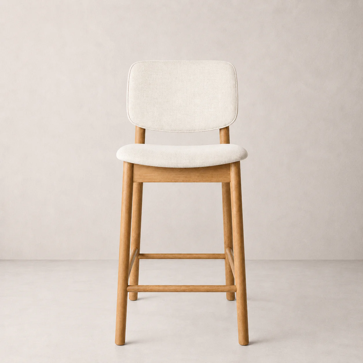 Ivy Solid Wood Counter Stool - Natural Oak and Heathered Ivory - Image 4
