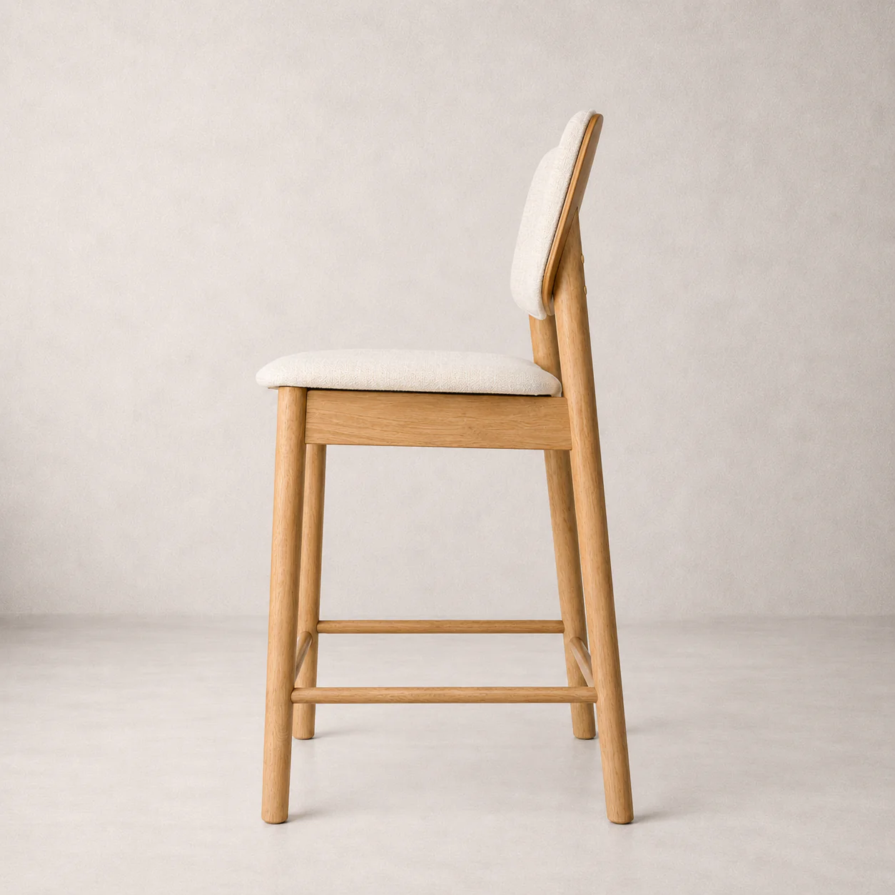 Ivy Solid Wood Counter Stool - Natural Oak and Heathered Ivory - Image 5