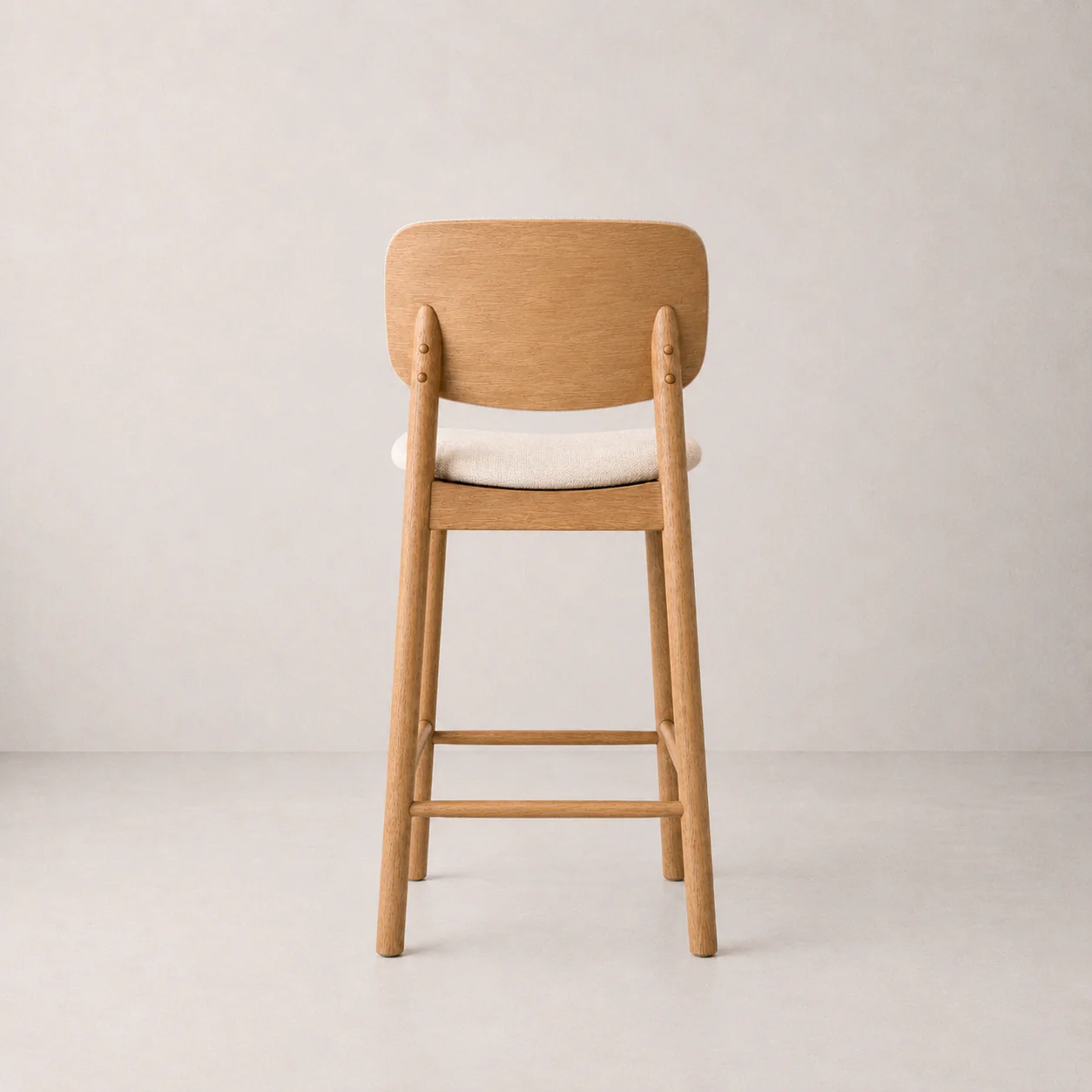 Ivy Solid Wood Counter Stool - Natural Oak and Heathered Ivory - Image 6