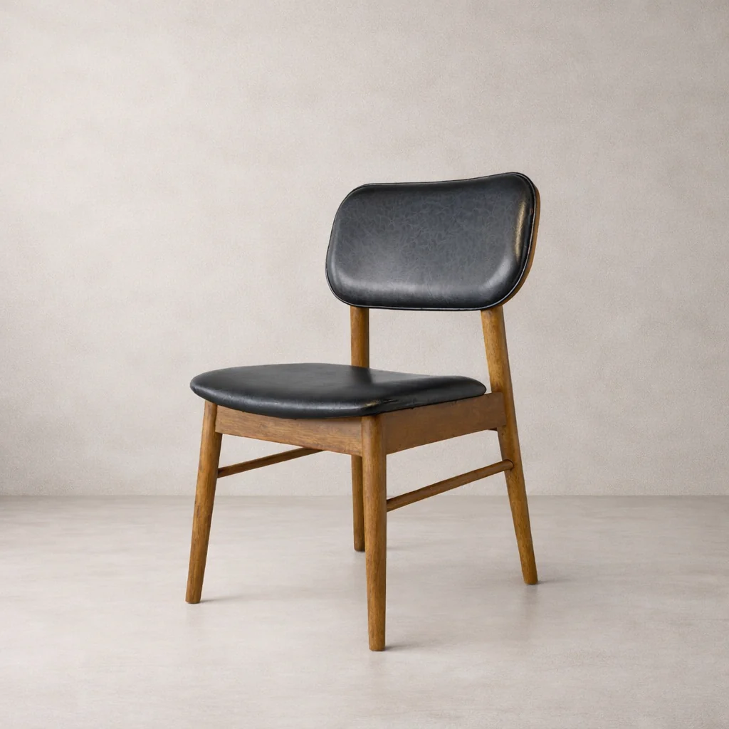 Ivy Solid Wood Dining Chair - Smoked Oak and Black